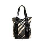 1238 HANDBAG: Burberry black leather and vinyl bag; dust bag; 14"x11". 1239 HANDBAG: Burberry plaid handbag; 6.5"x6".