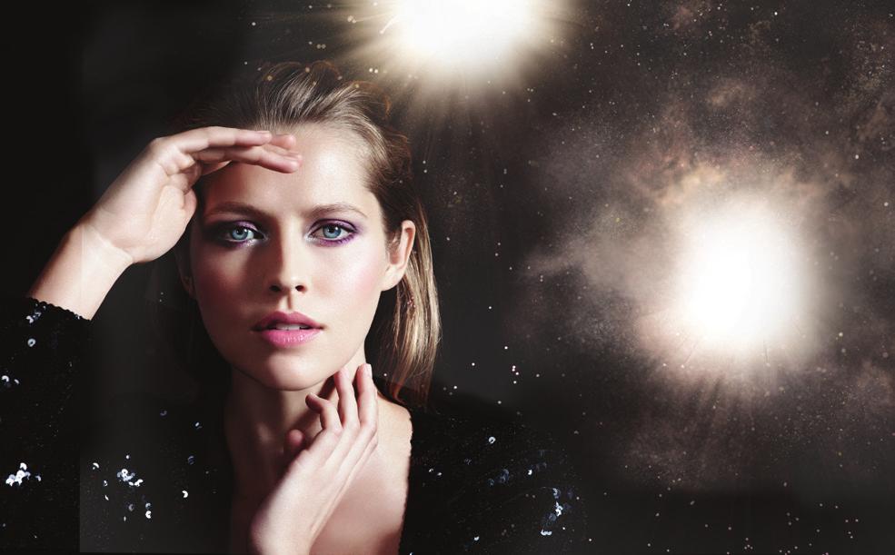 BEHIND THE SCENES The Artistry creative team imagined a radiant cosmos of luminous skies and glamorous galaxies to inspire the set of the Fall 2013 Color Collection.