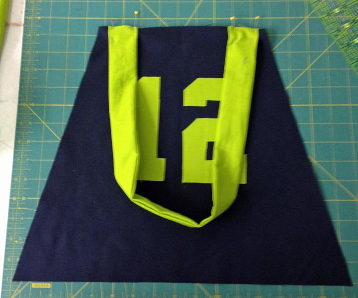 lime fabric and cut out the numbers.
