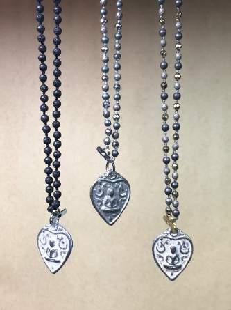 4 mm semi-precious stone necklace, 90 cm, 4 mm semi-precious