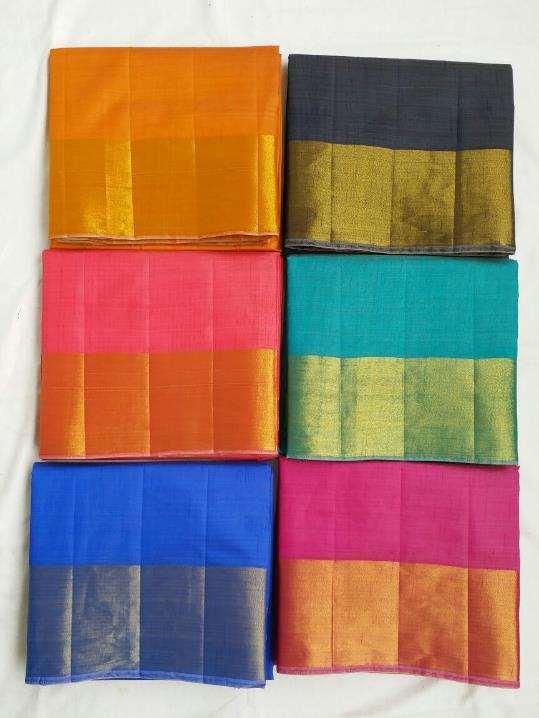 Plain Tussar Sarees Set of 6 colors Only.