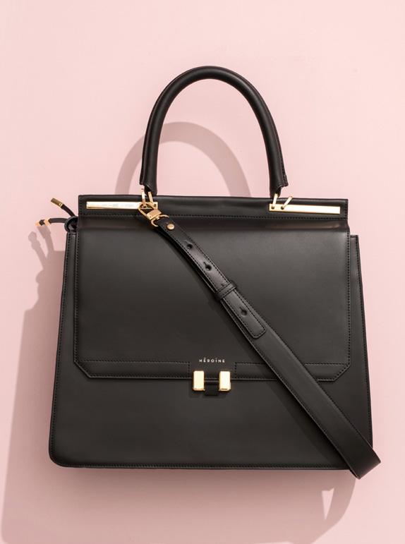 MARLENE LAPTOP 15" An elegant one-handle laptop briefcase bag with flap-over closure, detachable shoulder strap and signature clasp fastening; available in four different sizes and six colour
