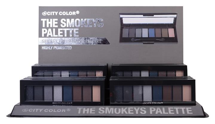 12 pieces per display The Smokeys Palette (E-0070) The Smokey s Eye shadow Palette is made up