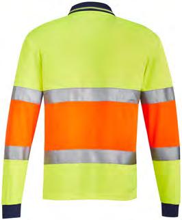 HIGH VISIBILITY POLOS ZH430 MENS HI VIS COTTON L/S POLO WORK SHIRTS AND POLOS 100% Cotton - 180 gsm WORK