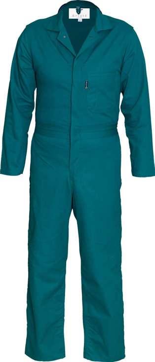 04200 Utility Work Suit Long sleeve with hemmed cuffs Single breast pocket with pencil division Side seam vents Hip pocket Button fly Elasticated waist band on back J54-100% Cotton 72-172 220gsm