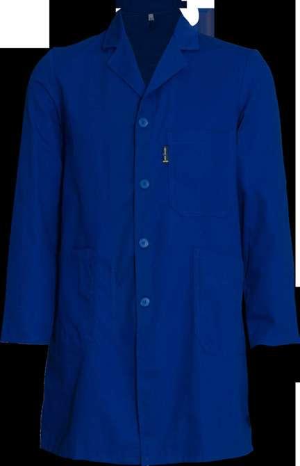 30800 Long Sleeve Dustcoat with Button Closure SANS 1387 Long sleeve with single breast pocket Two front patch pockets Centre back seam with vent J54-100% Cotton 67-127 / 72-172 220gsm Colours (13)