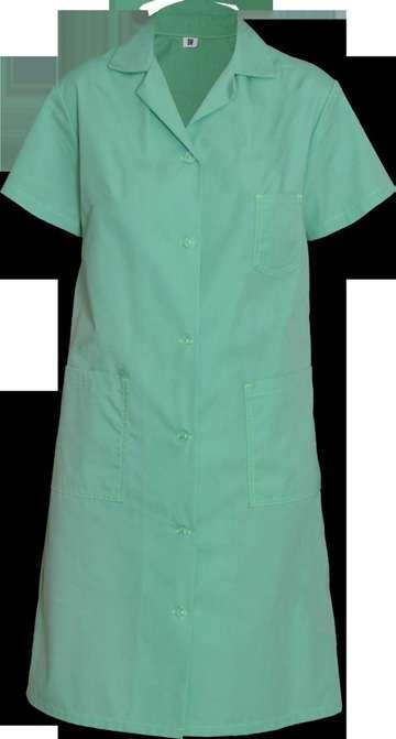 Essential Workwear 40215 Ladies Short Sleeve Overall Left hand wearing breast pocket