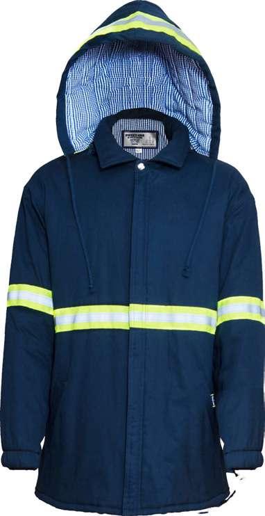 06486 Men s Hooded Padded Zip Through Jacket with High Visibility