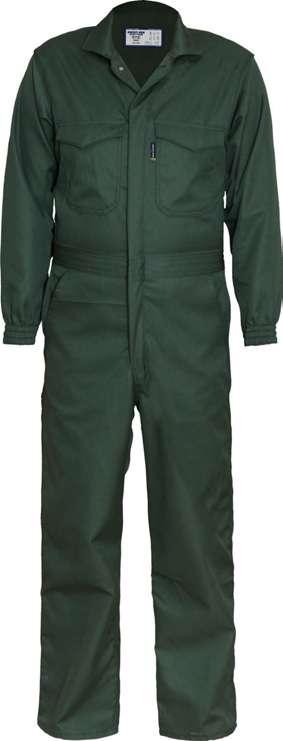 02102 Engineer s Suit Acid Repellant Long sleeve with elasticated cuffs Two breast pockets with flaps and stud closure Two side entry pockets with vents Hip and rule pockets Double slider zip fly
