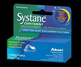 Ointment (OTC/DOC) Systane Nighttime (Tears Naturale PM) Genteal PM (Hypotears Ointment) Refresh Lacrilube Soothe Nighttime (formerly Duolube) Ocunox Manufacturer Alcon Alcon Allergan Bausch & Lomb