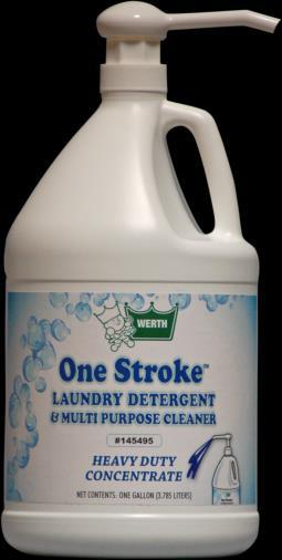 LAUNDRY DETERGENTS ONE STROKE Laundry Detergent & Multi-Purpose Cleaner NSN: 7930-01-412-0535, BX (4 gallons) One Stroke, Heavy-duty Liquid Laundry Detergent & Multi-Purpose Cleaner Packaged with a