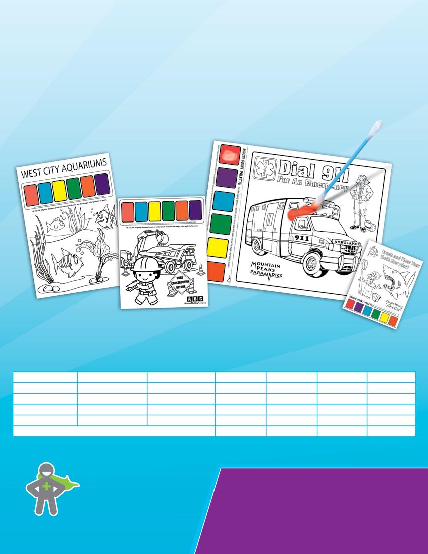 CUSTOM WATERCOLOR PAINT SHEETS Customized watercolor paint books and sheets are unique premiums that provide kids with tons of fun with just water!