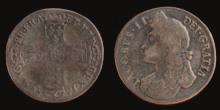 150-250 609 609 A Charles I crown Exeter mint, 1643-6, 1645, worn.
