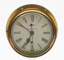 866 866 Dobbie McInnes Ltd, a brass ship s wall clock the eight-day duration timepiece fusee movement having a lever escapement, the eight-inch round painted dial with black Roman numerals, blued