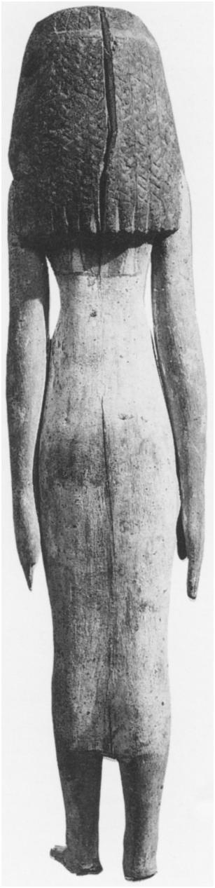 Straps form a trapezoidal pattern with the top of the dress, a feature which appears from the Eleventh Dynasty on, replac ing the V-form of the Old Kingdom.