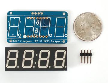 0.56" 7-Segment Backpack This version of the LED backpack is designed for these big bright 7-segment displays.