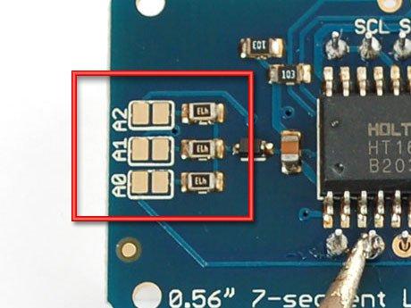 Changing I2C Address The HT16K33 driver chip on these LED backpacks has a default I2C address of 0x70.