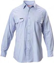 SHIRTS Y08040 WOMEN S FOUNDATIONS CHAMBRAY LONG SLEEVE SHIRT SIZE 8 22 COLOUR Blue (BLU) 140gsm, 60% cotton/40% polyester