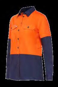 HI-VISIBILITY TWO TONE VENTED SHIRT LONG SLEEVE WITH TAPE SIZE S 5XL COLOUR Yellow/Navy (YNA), Orange/Navy (ONA) 145gsm, 100% cotton twill Twin chest pockets with flap and button closure Venting