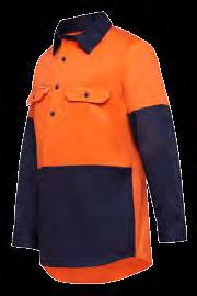 TONE COTTON DRILL LONG SLEEVE SHIRT WITH TAPE SIZE S 4XL COLOUR Orange/Navy (ONA), Yellow/Navy (YNA) 185gsm, pre-shrunk 100%