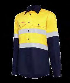 Back pleats Two piece collar and stand Fade Shade Indicator for high visibility non-compliance* * Serves as an indicator only