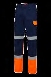 fit Y02870 FOUNDATIONS BIOMOTION TWO TONE PANT WITH TAPE SIZE 77R 107R, 87S 132S COLOUR Yellow/Navy (YNA), Orange/Navy (ONA) Navy: 280gsm, 100% cotton drill Hi-Visibility: 240gsm, 70% polyester/30%