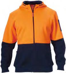 drawstring holes Ribbed knit fabric on waist & cuffs Y19323 FOUNDATIONS HI-VISIBILITY TWO TONE BRUSHED FLEECE 1/4