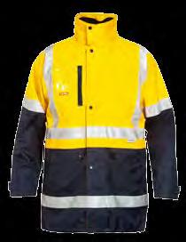 JACKETS Y06545 FOUNDATIONS HI-VISIBILITY TWO TONE COTTON DRILL WORK JACKET WITH TAPE SIZE S 4XL COLOUR Orange/Navy (ONA), Yellow/Navy (YNA)