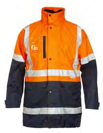 polyester 50mm reflective tape Two welt pockets Plastic zip One internal pocket on inside left chest Y06057 FOUNDATIONS HI-VISIBILITY 4 IN 1