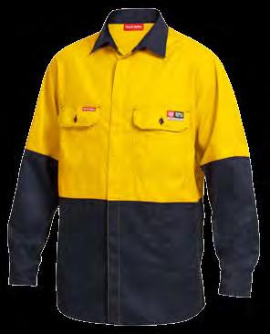 SHIELDTEC FR ATPV: 8.4 CAL/CM 2 195gsm, Modacrylic/Pima Cotton/ Para-Aramid/Nylon/Anti-static Lightweight flame resistant shirts to reduce risk from Arc and Flash fire events HRC/PPE2 with minimum 8.