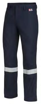 FR FLAT FRONT CARGO PANT WITH FR TAPE SIZE 77R 112R, 87S 132S COLOUR Navy (NAV) Secure pockets for storage FR ReflecTec 50mm reflective tape hoop