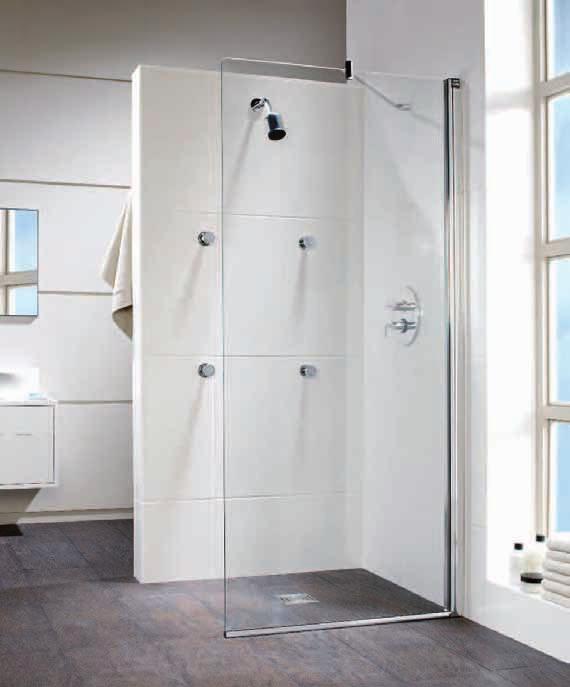 Hydr8 Walk In Flat Panel Opt for a light and spacious, minimalist look with a simple, single panel set at 90º to your bathroom wall - or combine with a walk in side