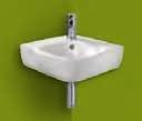 back-to-wall option available Wall hung toilet Washbasins 1300mm double washbasin with 1 tap hole per basin, available with semi pedestal 500, 550, 600, 650, 850 & 1000mm washbasins with 1 tap hole.