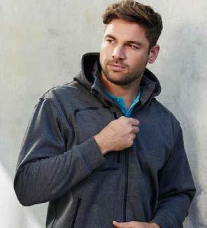 Bonded 100% Polyester fleece with inner membrane FEATURES BIZ TECH Breathable, water repellent