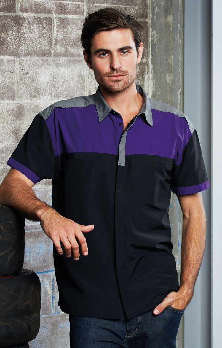 CHARGER NEW ANTIBACTERIAL COTTON-RICH FABRIC S505MS MENS BLACK/PURPLE/ GREY BLACK/FLUORO