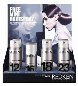 SALON OFFER WHILE SUPPLIES LAST 12 Redken Hairsprays (mix and match) STYLIST OFFER WHILE SUPPLIES LAST 2 Redken