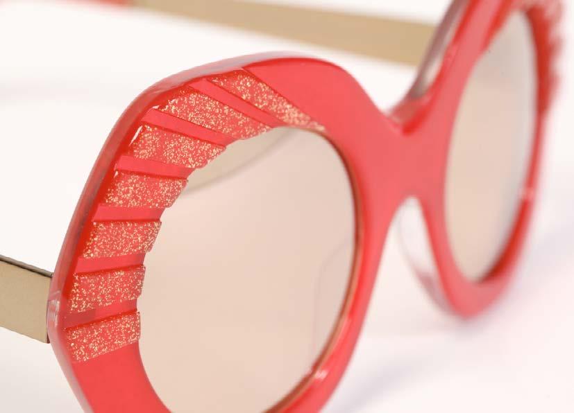 An intricately hand milled sunglass which mirrors the flying trapeze s