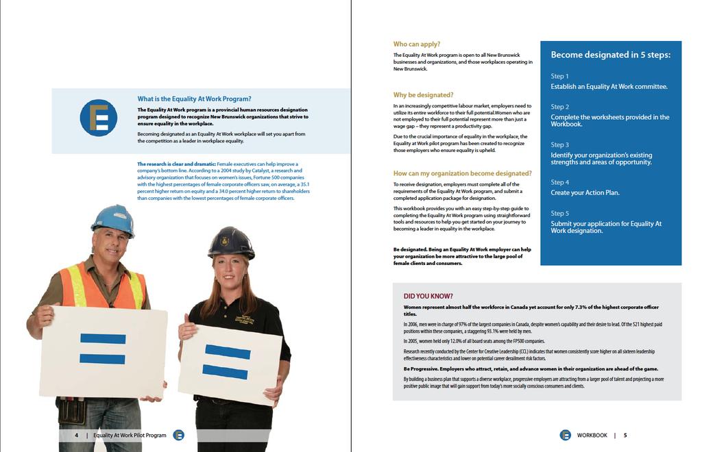 EQUALITY AT WORK WORKBOOK A sample of graphic