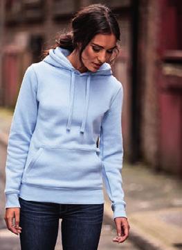 265M Russell 265M Authentic Hooded Sweatshirt 280g/m², 80% combed ring-spun cotton, 20% straight cut, drawcords with buttonhole eyelets, double layer hood, wide hem and cuffs, MP3 earphone access,