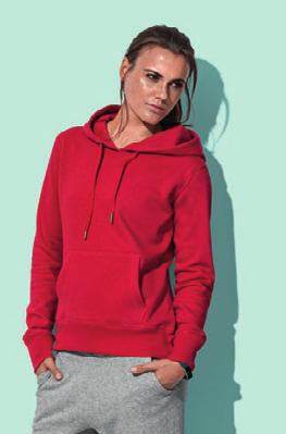 5700 Stedman Active Sweat Hoody Women Ladies Hooded Sweatshirt 280g/m², 80% ring-spun cotton, 20%, brushed interior tailo cut, double fabric hood with metal grommets for draw cord,