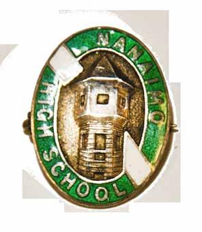 James Cameron worked as a locomotive engineer for a coal mining company. Nanaimo High School lapel pin This pin was owned by William Grant (1896-1986).
