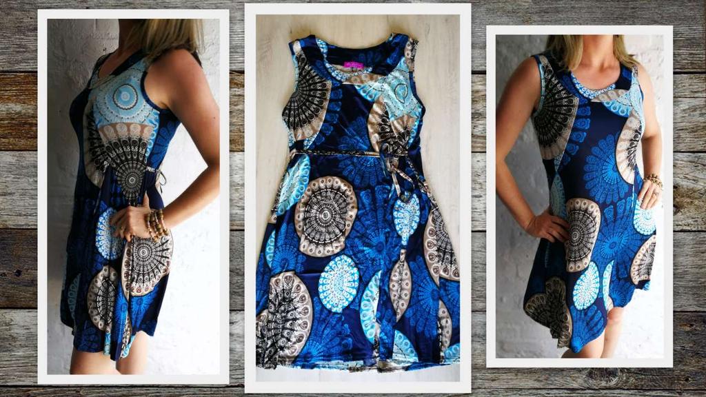 71. Blue pattern Dress, 95 cm