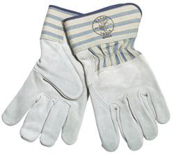 Gloves Deerskin Work Gloves Inseam index finger. Shirred-elastic wrist back. Natural light-tan color.