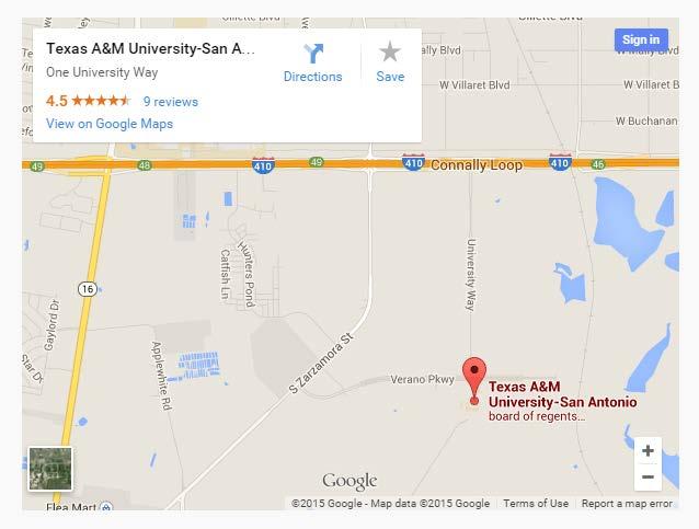 Map of Texas A&M University San Antonio Central Academic Building &