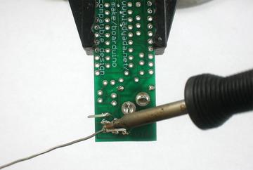 Turn over the board and solder all