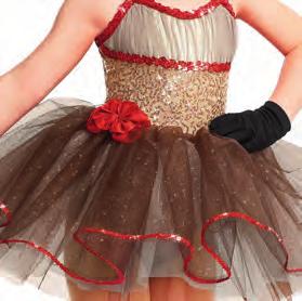 Simply Sweet Ivory and brown nylon/spandex and sequin poly/spandex