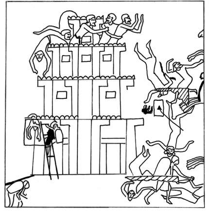 DIPLOMAT AND WARRIOR 133 Figure 26 Asiatics falling from the ramparts of their fortified town (after Johnson W.R. 1992, Figure 18). Illustration by Charlotte Booth.