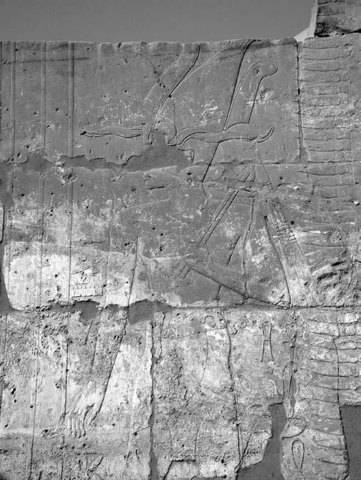 ASCENT TO THE THRONE 73 Figure 8 Tutankhamun wearing the crown of Upper Egypt. Luxor Temple. Photograph courtesy of Dave Thompson.
