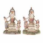 DECORATIONS 1326 Pair Ludwigsburg porcelain figural groups first half-19th century; matched pair peasant couple decorating column with floral swag, 9 in H Est $800-1,000 Provenance: Estate of Dr