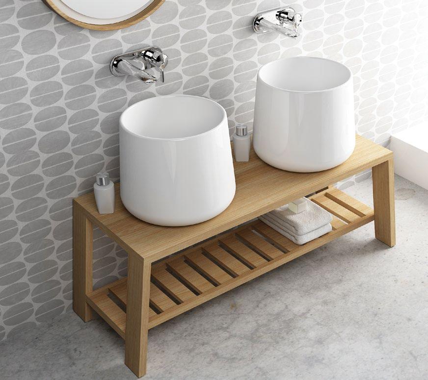 The deep design of the washbasins brings
